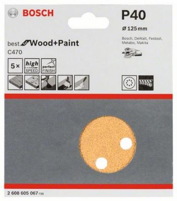 Bosch Slipepapir eksentersliper ø125 Wood and Paint 5pk.
