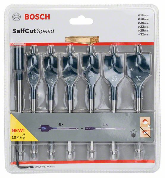 Bosch 6-delers Flatfresebor sett Self Cut Speed
